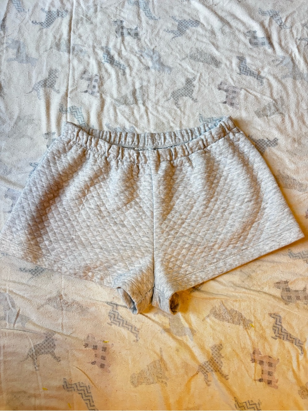 H&M Light Gray Quilted Elastic Waist Shorts
